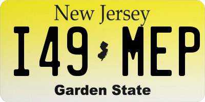 NJ license plate I49MEP