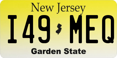 NJ license plate I49MEQ
