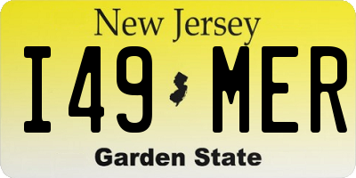 NJ license plate I49MER