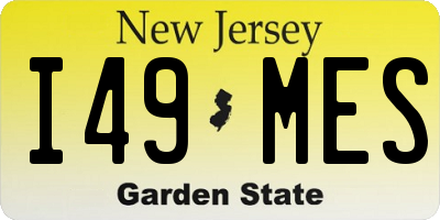 NJ license plate I49MES