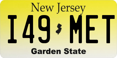 NJ license plate I49MET