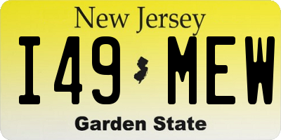 NJ license plate I49MEW
