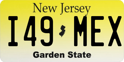 NJ license plate I49MEX