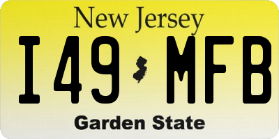 NJ license plate I49MFB