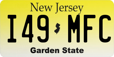 NJ license plate I49MFC