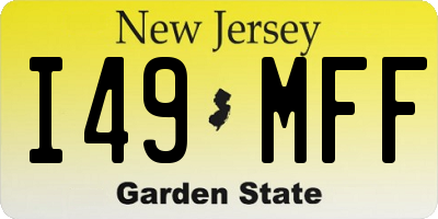NJ license plate I49MFF