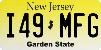 NJ license plate I49MFG