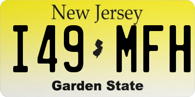 NJ license plate I49MFH
