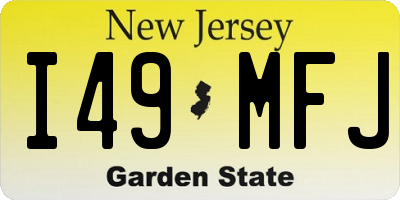 NJ license plate I49MFJ