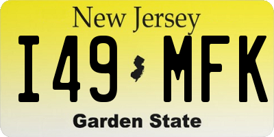 NJ license plate I49MFK