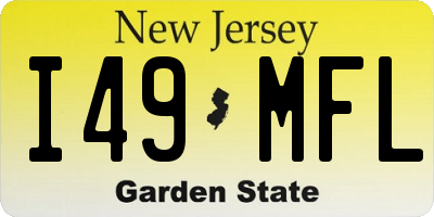 NJ license plate I49MFL