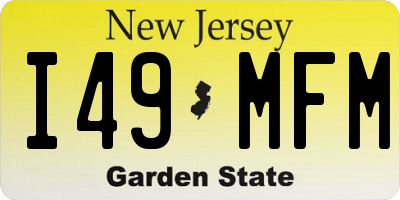 NJ license plate I49MFM