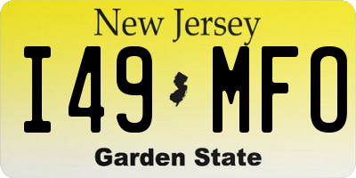 NJ license plate I49MFO