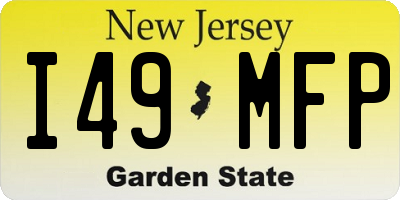 NJ license plate I49MFP