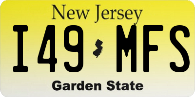NJ license plate I49MFS