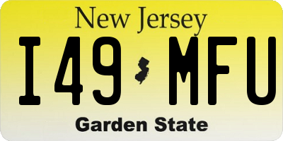 NJ license plate I49MFU