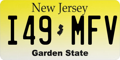 NJ license plate I49MFV