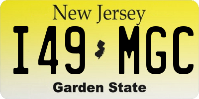 NJ license plate I49MGC