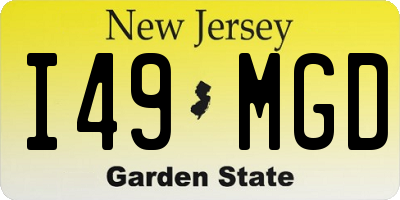NJ license plate I49MGD