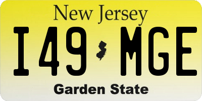 NJ license plate I49MGE