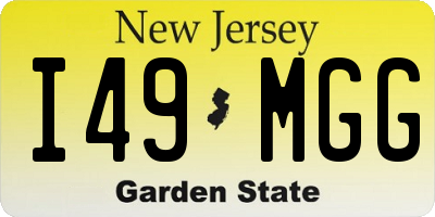 NJ license plate I49MGG