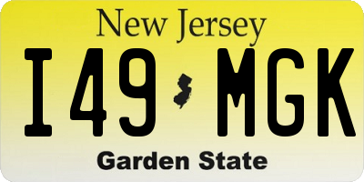 NJ license plate I49MGK