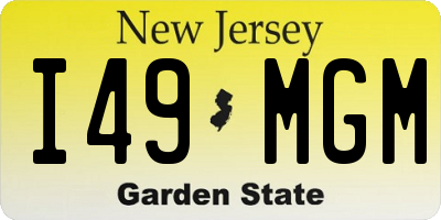 NJ license plate I49MGM