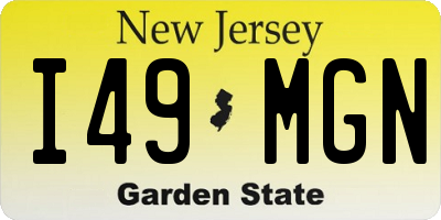 NJ license plate I49MGN