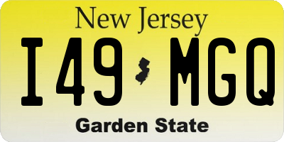 NJ license plate I49MGQ
