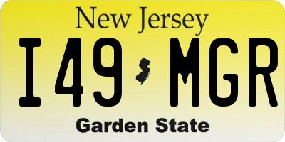 NJ license plate I49MGR