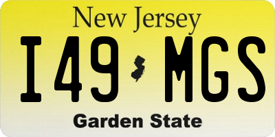 NJ license plate I49MGS