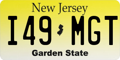 NJ license plate I49MGT