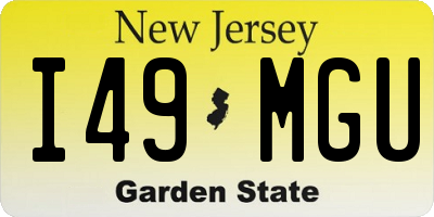 NJ license plate I49MGU