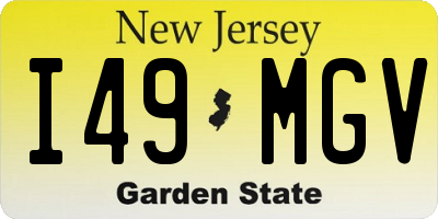 NJ license plate I49MGV