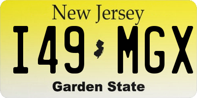 NJ license plate I49MGX