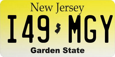 NJ license plate I49MGY