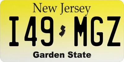 NJ license plate I49MGZ