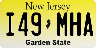 NJ license plate I49MHA