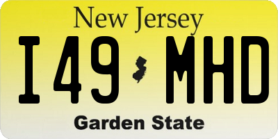 NJ license plate I49MHD