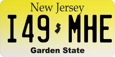 NJ license plate I49MHE