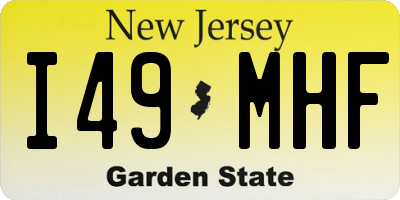 NJ license plate I49MHF