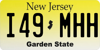 NJ license plate I49MHH