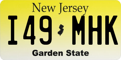 NJ license plate I49MHK