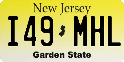 NJ license plate I49MHL