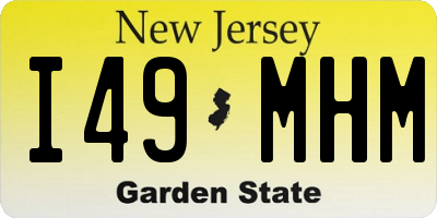 NJ license plate I49MHM