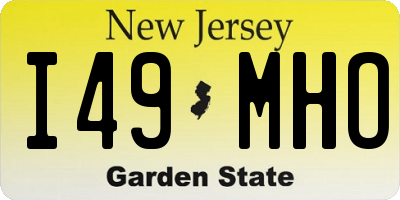 NJ license plate I49MHO