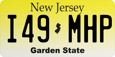 NJ license plate I49MHP