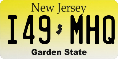 NJ license plate I49MHQ