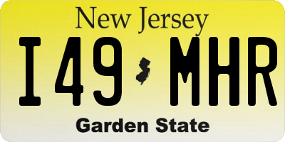 NJ license plate I49MHR