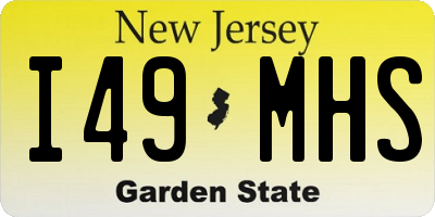 NJ license plate I49MHS